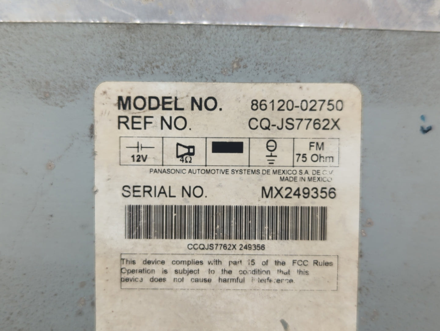 2009-2009 Toyota Corolla Am Fm Cd Player Radio Receiver - Oemusedautoparts1.com