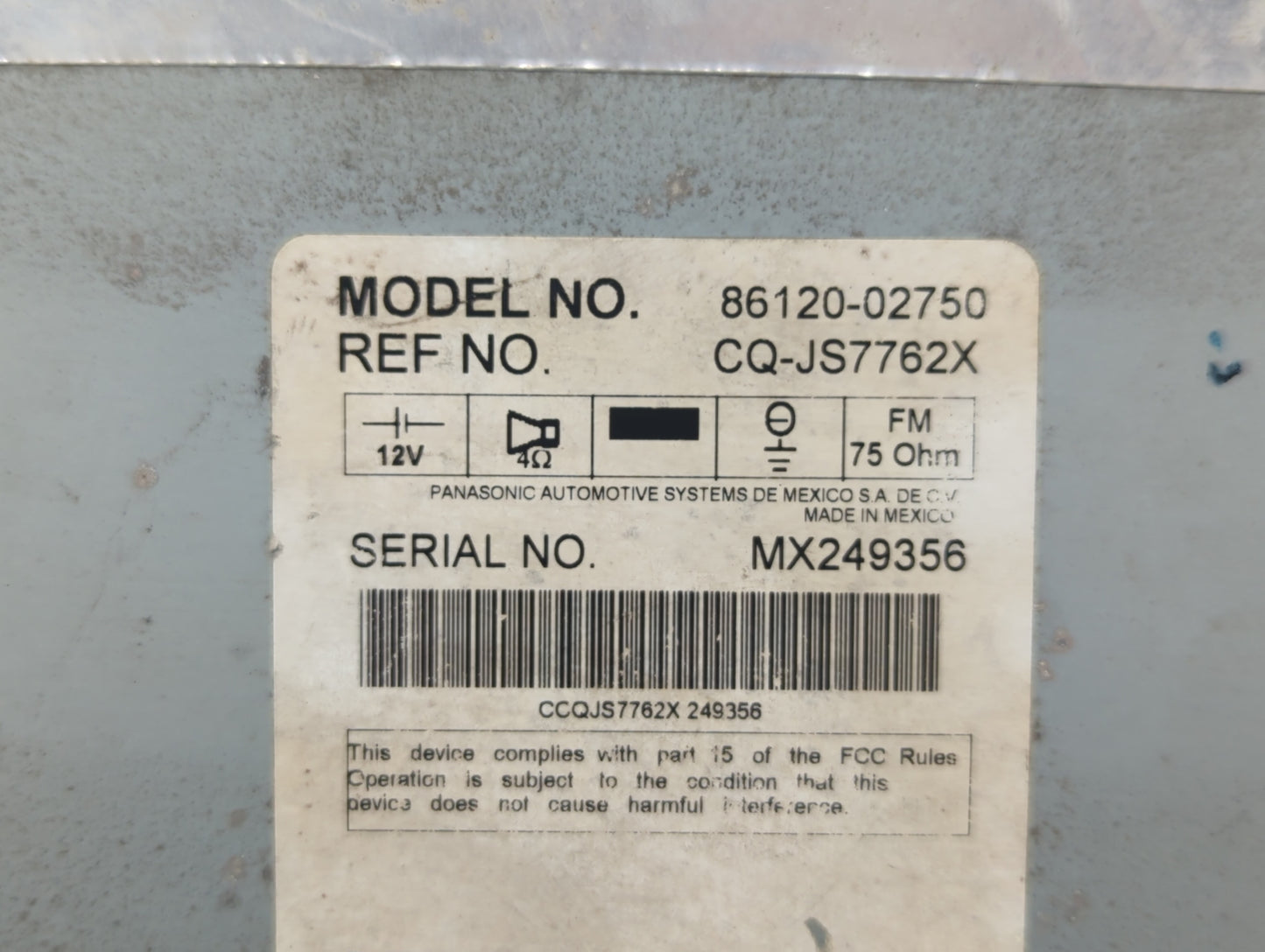 2009-2009 Toyota Corolla Am Fm Cd Player Radio Receiver - Oemusedautoparts1.com