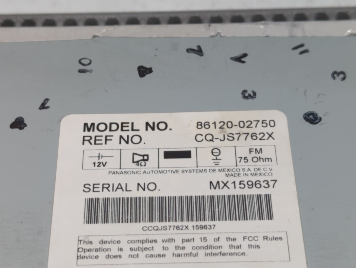 2009-2009 Toyota Corolla Am Fm Cd Player Radio Receiver - Oemusedautoparts1.com