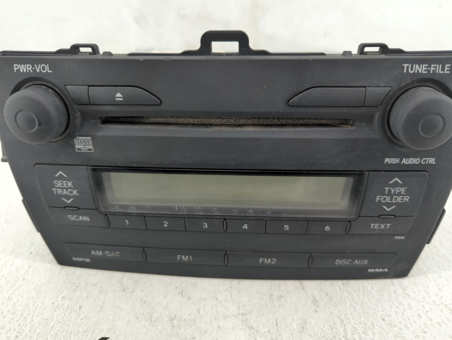 2009-2009 Toyota Corolla Am Fm Cd Player Radio Receiver - Oemusedautoparts1.com