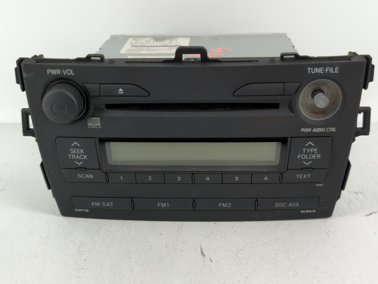 2009-2009 Toyota Corolla Am Fm Cd Player Radio Receiver - Oemusedautoparts1.com