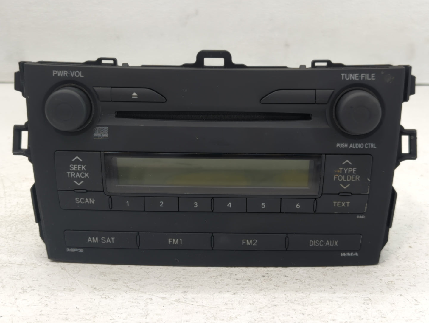 2009 Toyota Corolla Radio AM FM Cd Player Receiver Replacement P/N:86120-12B30 Fits OEM Used Auto Parts - Oemusedautoparts1.