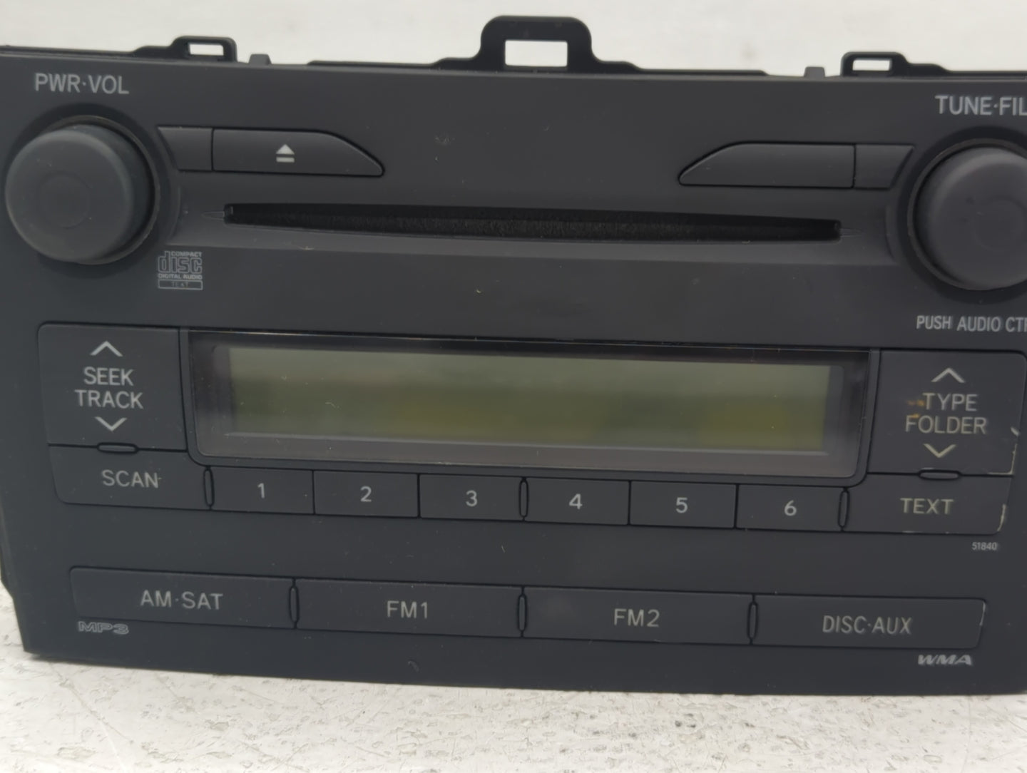 2009 Toyota Corolla Radio AM FM Cd Player Receiver Replacement P/N:86120-12B30 Fits OEM Used Auto Parts - Oemusedautoparts1.