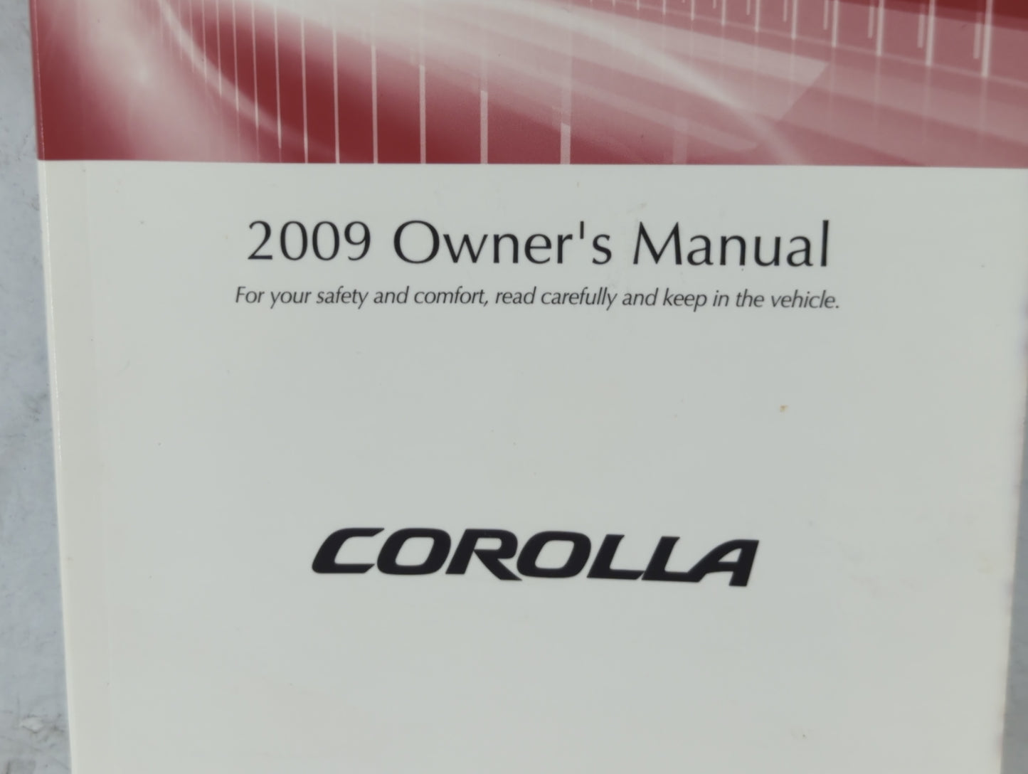 2009 Toyota Corolla Owners Manual Book Guide P/N:01999-12C16 OEM Used Auto Parts - Oemusedautoparts1.com