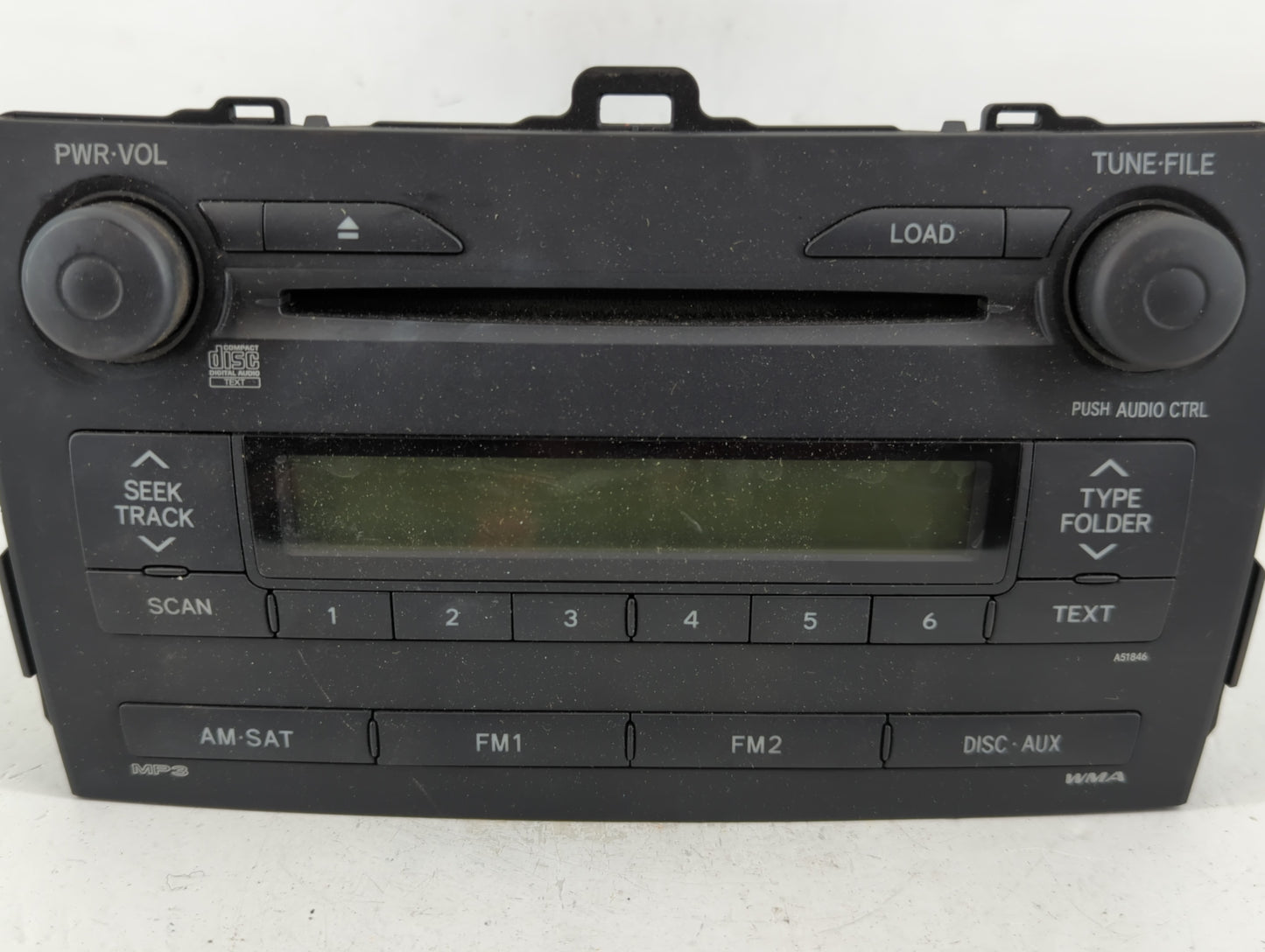 2009-2009 Toyota Corolla Am Fm Cd Player Radio Receiver - Oemusedautoparts1.com