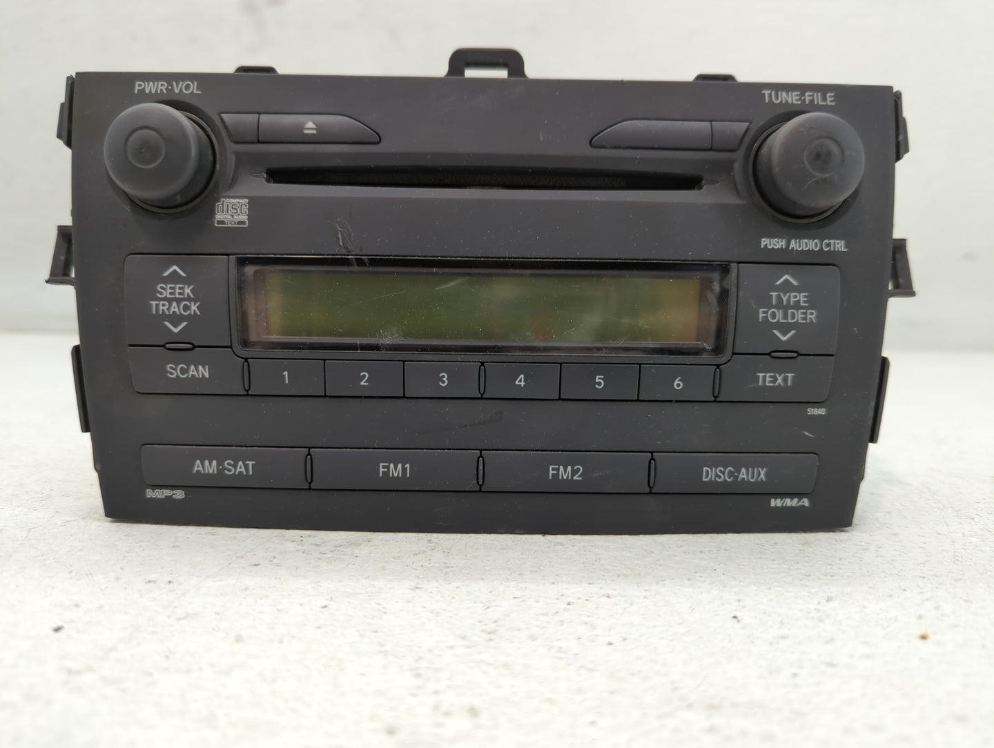 2009 Toyota Corolla Radio AM FM Cd Player Receiver Replacement P/N:86120-12B30 Fits OEM Used Auto Parts - Oemusedautoparts1.