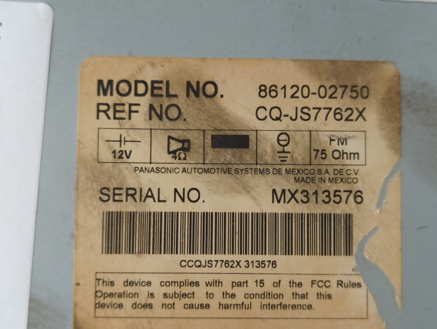 2009-2009 Toyota Corolla Am Fm Cd Player Radio Receiver - Oemusedautoparts1.com