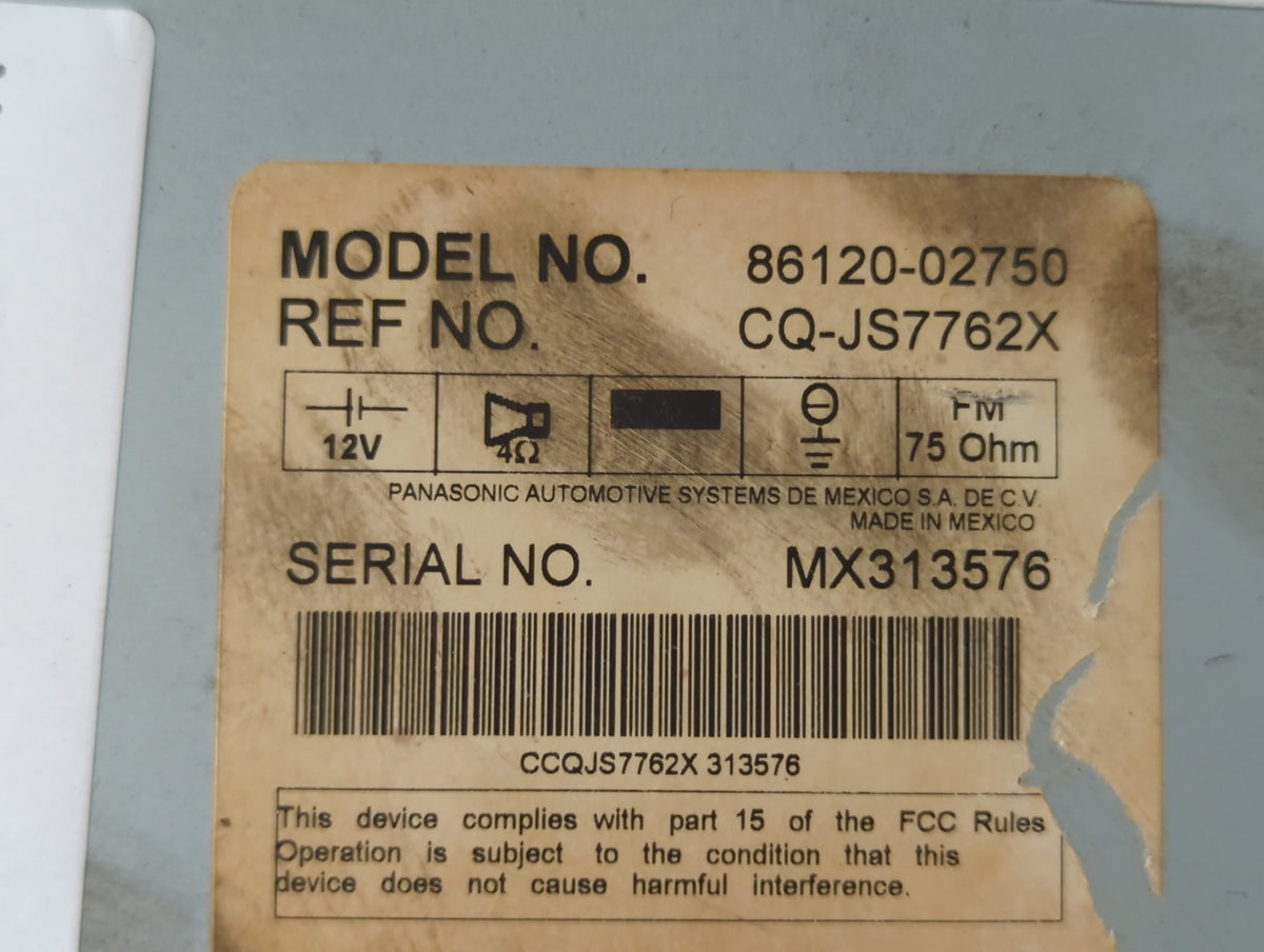 2009-2009 Toyota Corolla Am Fm Cd Player Radio Receiver 729158 - Oemusedautoparts1.com