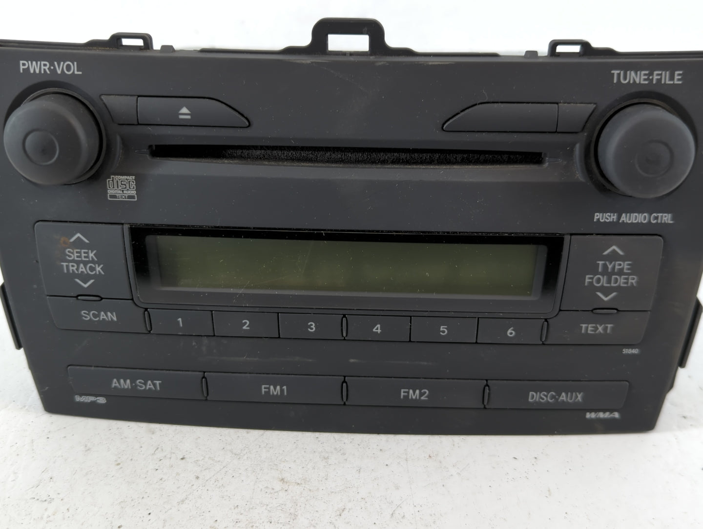 2009 Toyota Corolla Radio AM FM Cd Player Receiver Replacement P/N:86120-12B30 Fits OEM Used Auto Parts - Oemusedautoparts1.