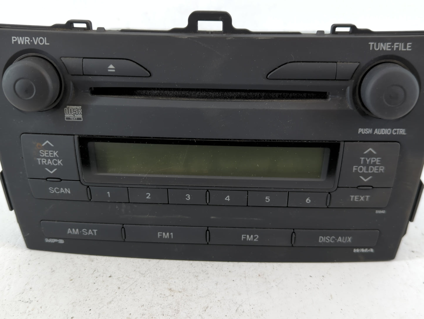 2009 Toyota Corolla Radio AM FM Cd Player Receiver Replacement P/N:86120-12B30 Fits OEM Used Auto Parts - Oemusedautoparts1.