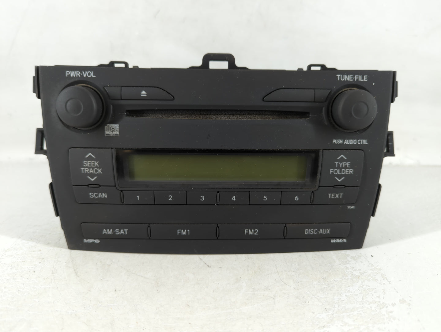 2009 Toyota Corolla Radio AM FM Cd Player Receiver Replacement P/N:86120-12B30 Fits OEM Used Auto Parts - Oemusedautoparts1.