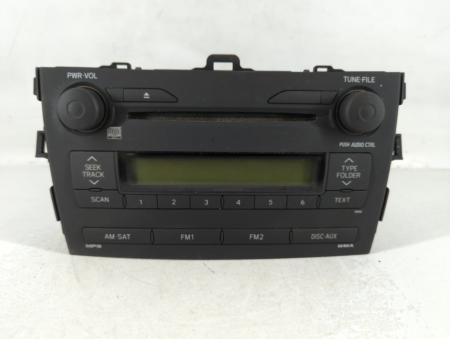 2009 Toyota Corolla Radio AM FM Cd Player Receiver Replacement P/N:86120-12B30 Fits OEM Used Auto Parts - Oemusedautoparts1.