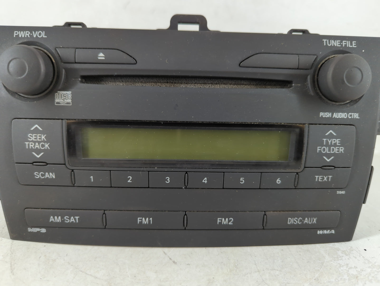 2009 Toyota Corolla Radio AM FM Cd Player Receiver Replacement P/N:86120-12B30 Fits OEM Used Auto Parts - Oemusedautoparts1.