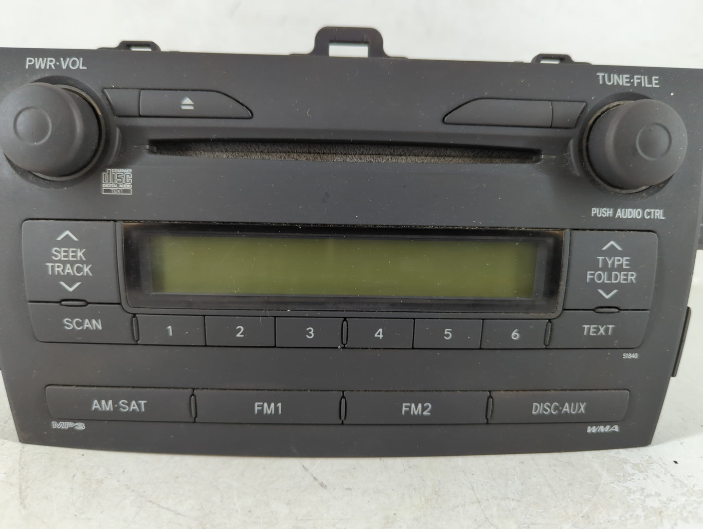2009 Toyota Corolla Radio AM FM Cd Player Receiver Replacement P/N:86120-12B30 Fits OEM Used Auto Parts - Oemusedautoparts1.