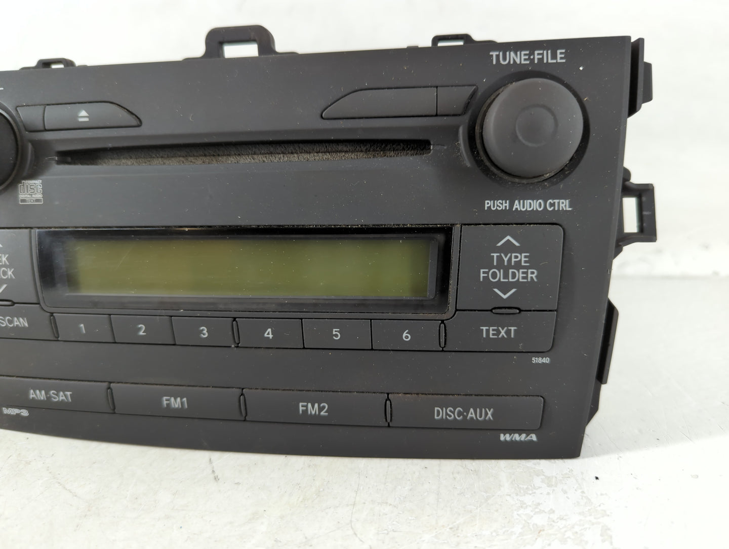 2009 Toyota Corolla Radio AM FM Cd Player Receiver Replacement P/N:86120-12B30 Fits OEM Used Auto Parts - Oemusedautoparts1.