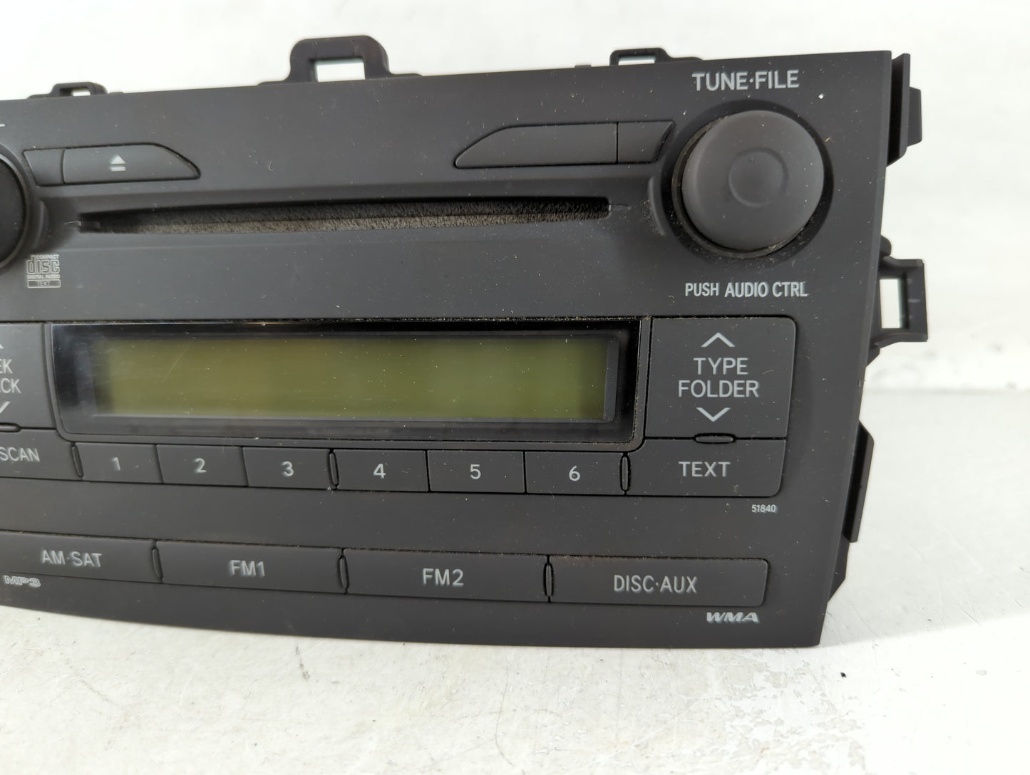 2009 Toyota Corolla Radio AM FM Cd Player Receiver Replacement P/N:86120-12B30 Fits OEM Used Auto Parts - Oemusedautoparts1.