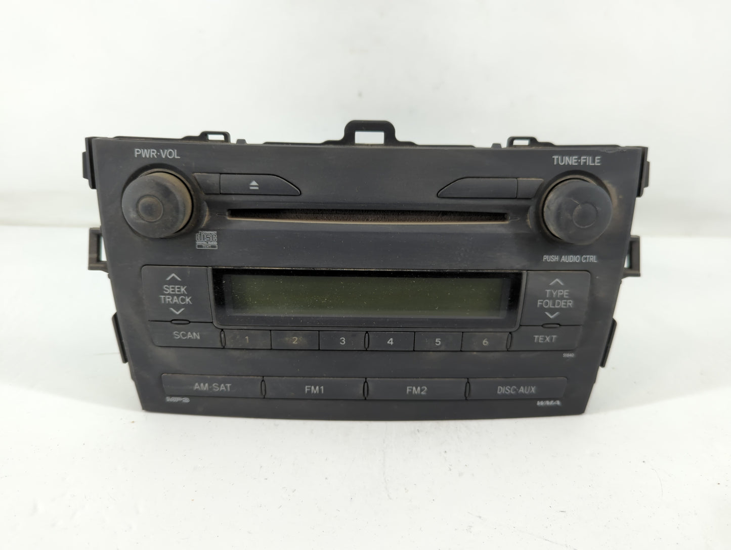 2009 Toyota Corolla Radio AM FM Cd Player Receiver Replacement P/N:86120-12B30 Fits OEM Used Auto Parts - Oemusedautoparts1.