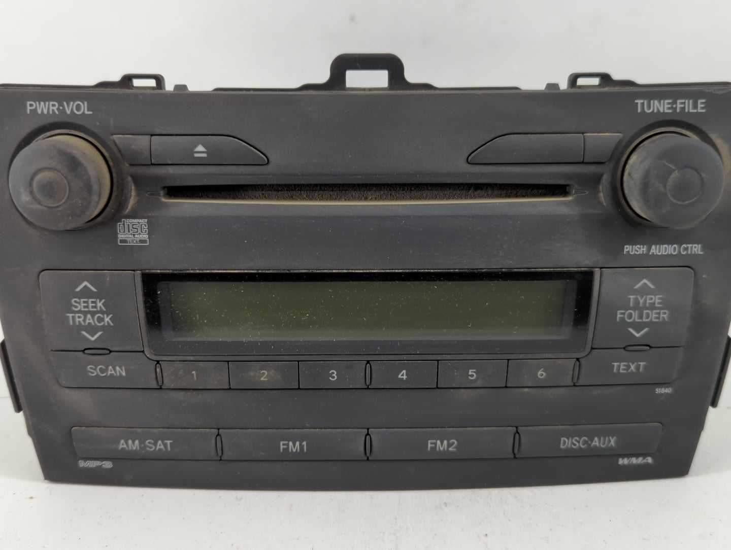 2009 Toyota Corolla Radio AM FM Cd Player Receiver Replacement P/N:86120-12B30 Fits OEM Used Auto Parts - Oemusedautoparts1.