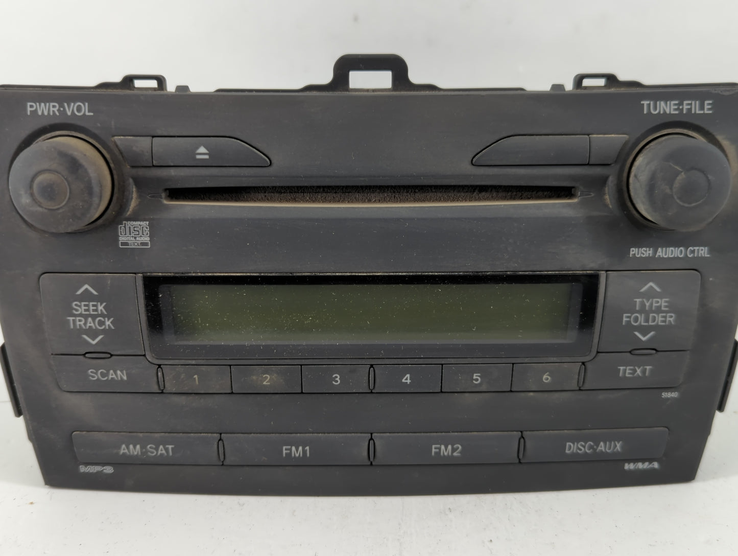 2009 Toyota Corolla Radio AM FM Cd Player Receiver Replacement P/N:86120-12B30 Fits OEM Used Auto Parts - Oemusedautoparts1.