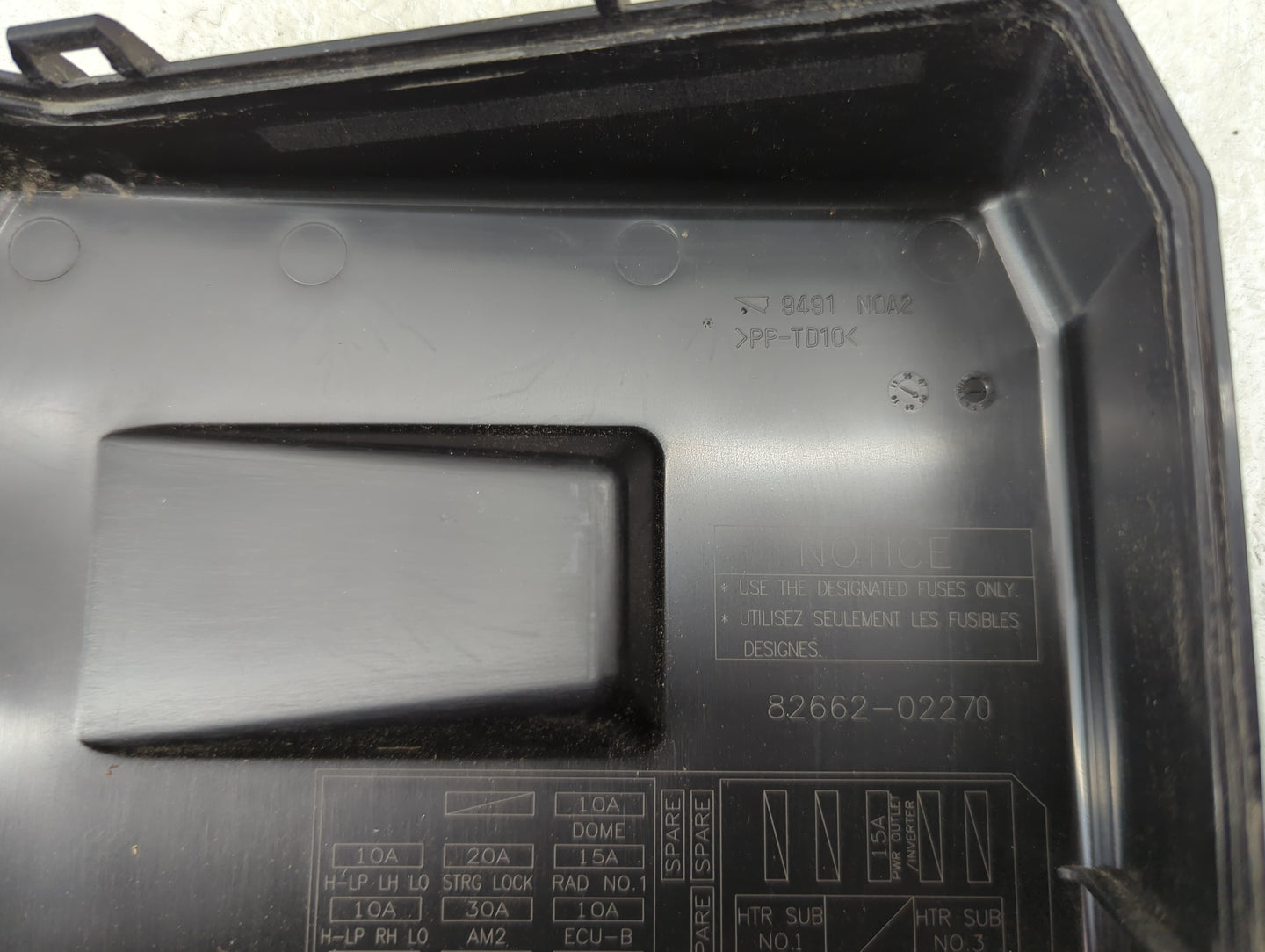 2009-2014 Toyota Matrix Fusebox Fuse Box Panel Relay Module P/N:82662-02270 Fits Fits 2009 2010 2011 2012 2013 2014 OEM Used