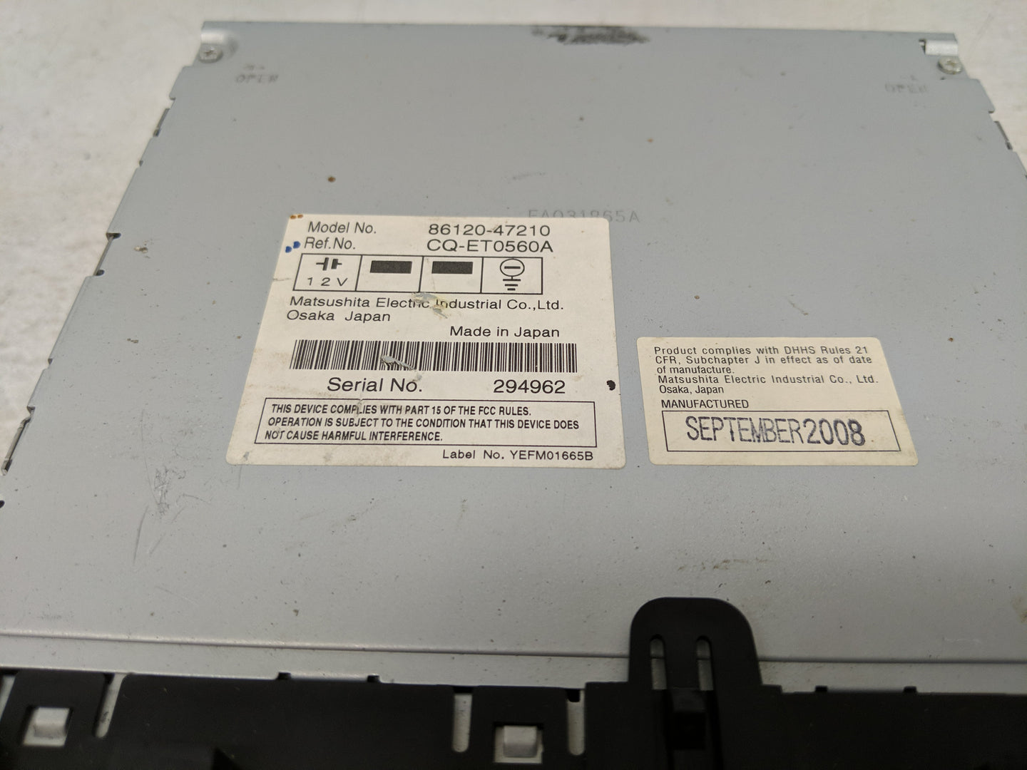 2006-2009 Toyota Prius Radio AM FM Cd Player Receiver Replacement P/N:86120-47210 Fits Fits 2006 2007 2008 2009 OEM Used Aut