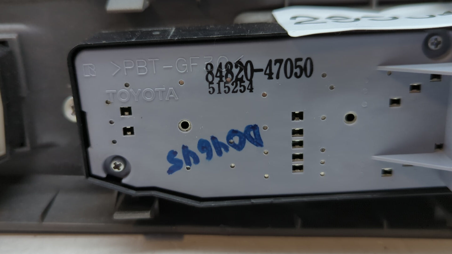 2004-2009 Toyota Prius Master Power Window Switch Replacement Driver Side Left P/N:84820-47050 74232-47070 Fits OEM Used Aut