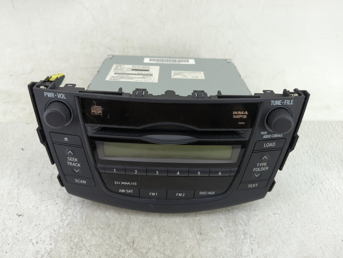 2009-2011 Toyota Rav4 Radio AM FM Cd Player Receiver Replacement P/N:86120-42300 Fits Fits 2009 2010 2011 OEM Used Auto Part
