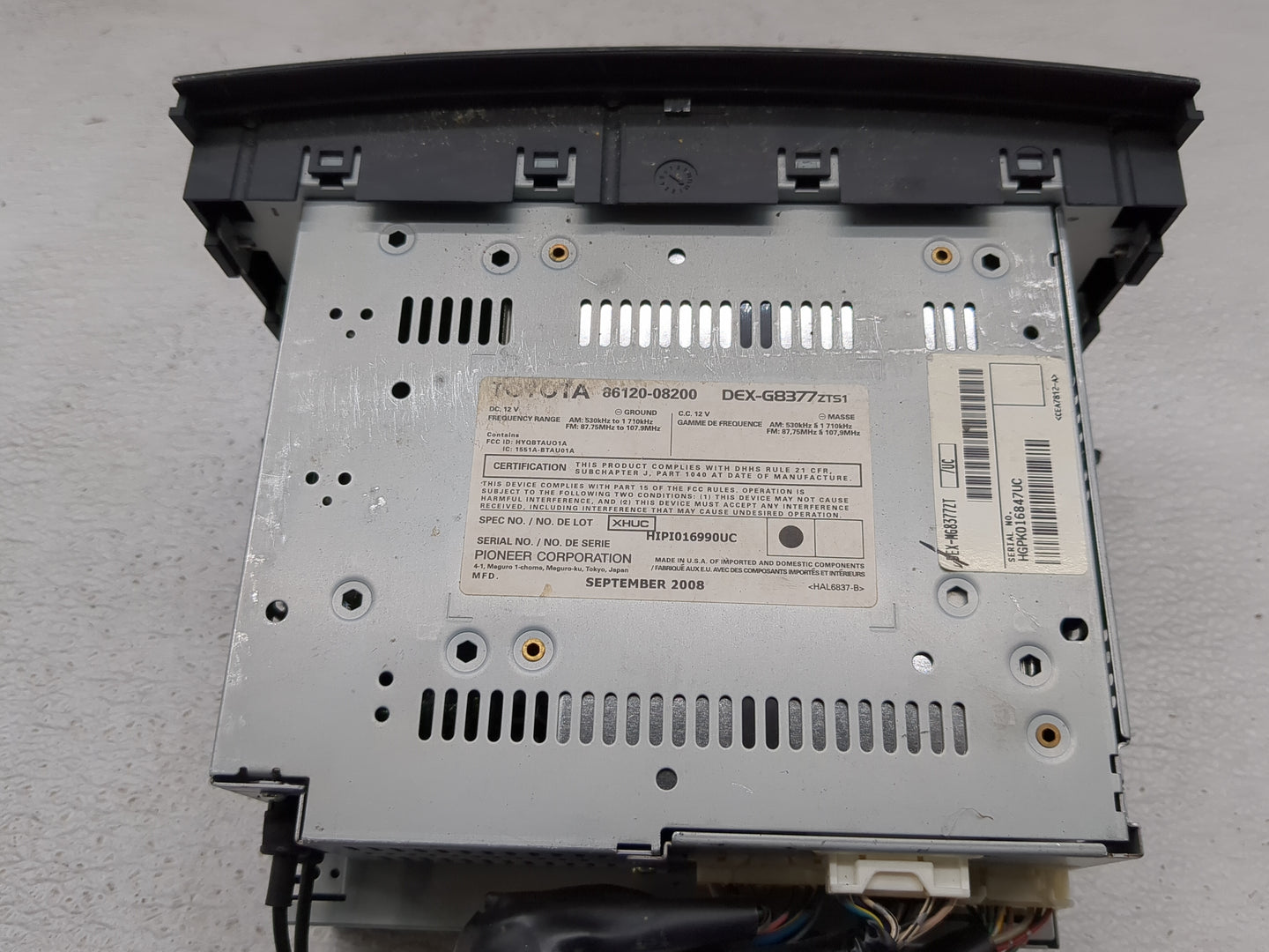 2008-2010 Toyota Sienna Radio AM FM Cd Player Receiver Replacement P/N:86120-08200 Fits Fits 2008 2009 2010 OEM Used Auto Pa