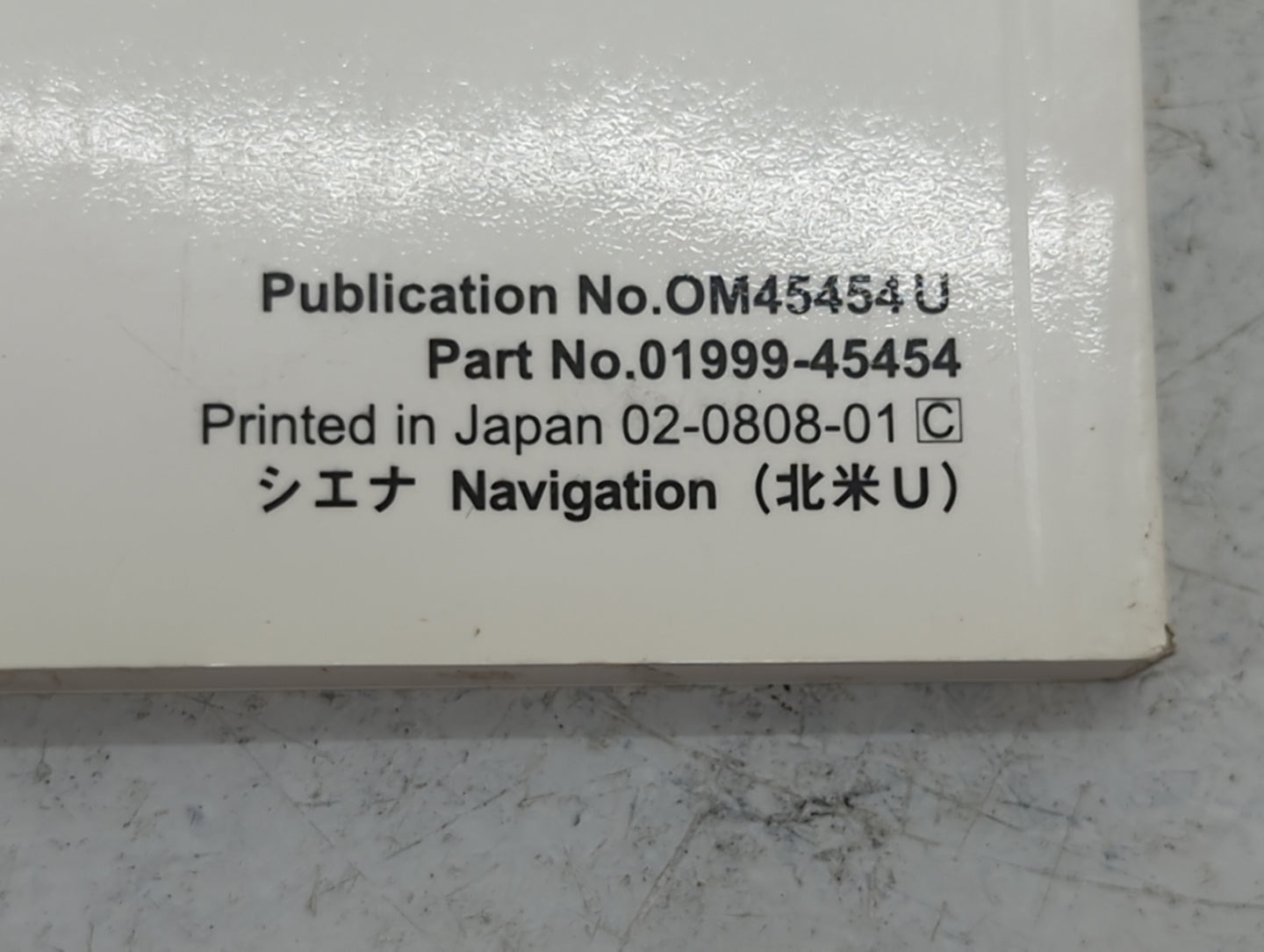 2009 Toyota Sienna Owners Manual Book Guide P/N:OM45454U 01999-45454 OEM Used Auto Parts - Oemusedautoparts1.com