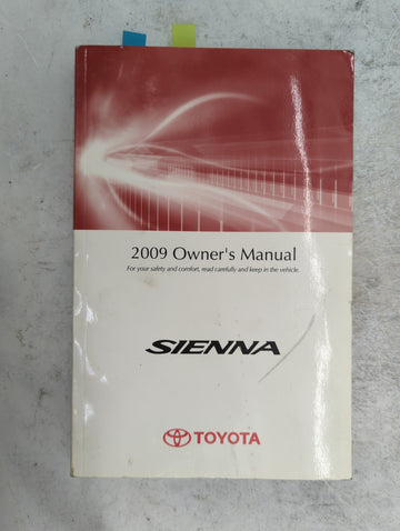 2009 Toyota Sienna Owners Manual Book Guide P/N:OM45452U 01999-45452 OEM Used Auto Parts - Oemusedautoparts1.com