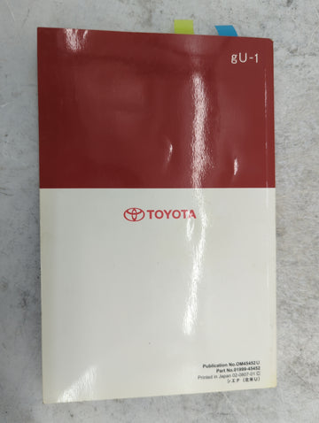 2009 Toyota Sienna Owners Manual Book Guide P/N:OM45452U 01999-45452 OEM Used Auto Parts