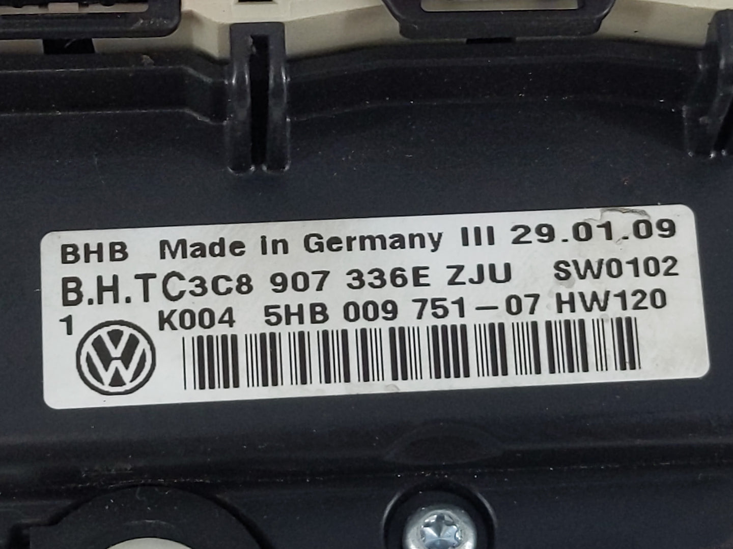 2009 Volkswagen Cc Climate Control Module Temperature AC/Heater Replacement P/N:5HB 009 751 -07 Fits OEM Used Auto Parts - O