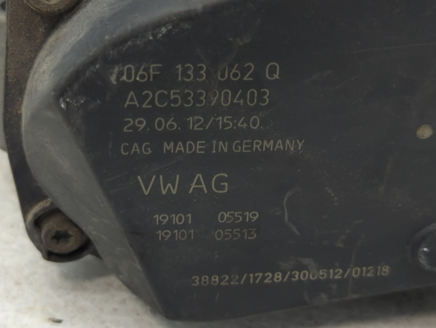 2009-2017 Volkswagen Cc Throttle Body P/N:06F 133 062 Q Fits OEM Used Auto Parts - Oemusedautoparts1.com