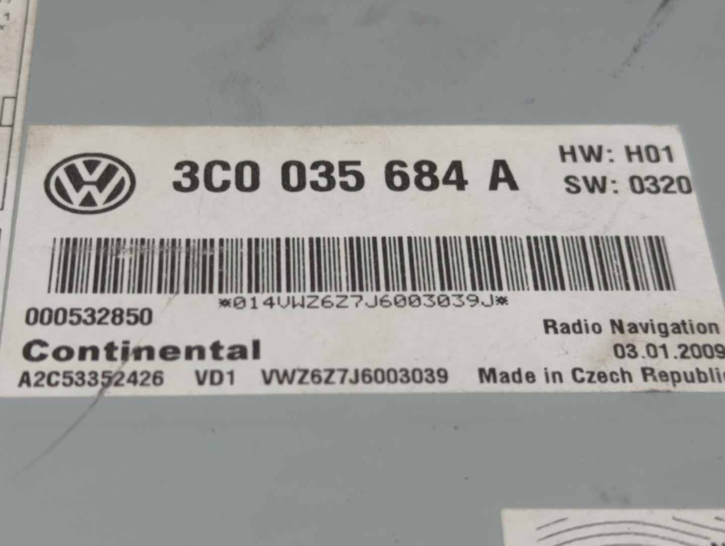 2007-2011 Volkswagen Eos Radio AM FM Cd Player Receiver Replacement P/N:3C0 035 684 A Fits Fits 2006 2007 2008 2009 2010 201