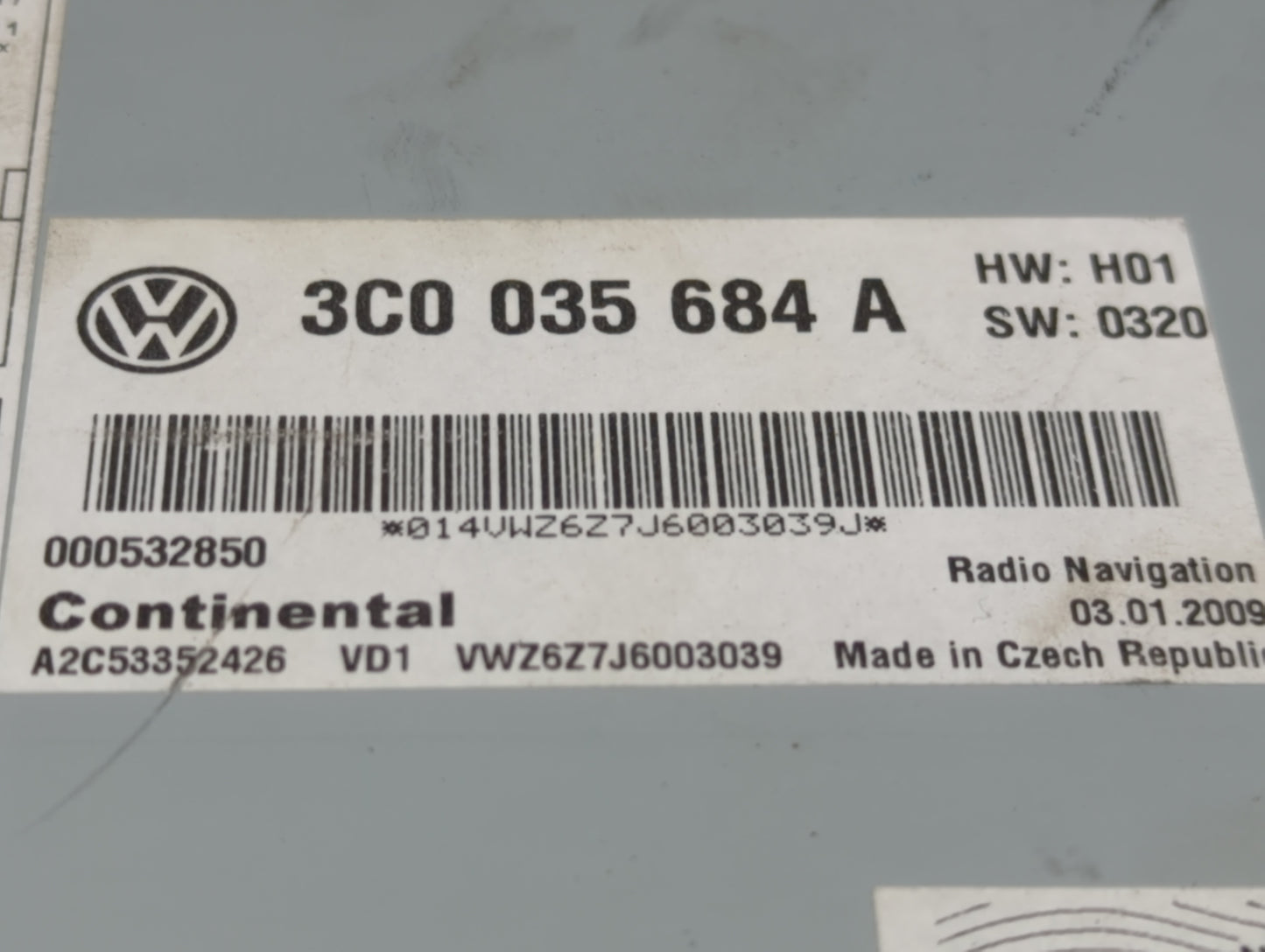 2007-2011 Volkswagen Eos Radio AM FM Cd Player Receiver Replacement P/N:3C0 035 684 A Fits Fits 2006 2007 2008 2009 2010 201