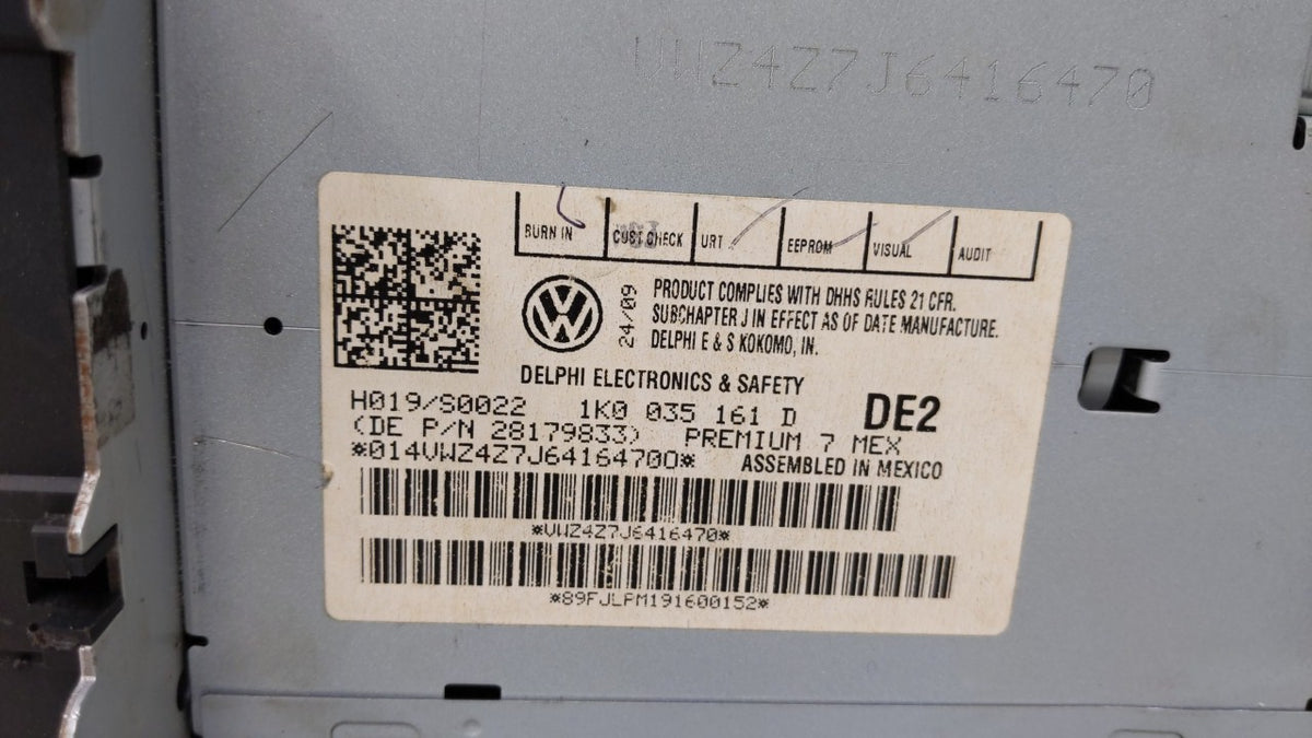 2010-2010 Volkswagen Jetta Am Fm Cd Player Radio Receiver 108951 - Oemusedautoparts1.com