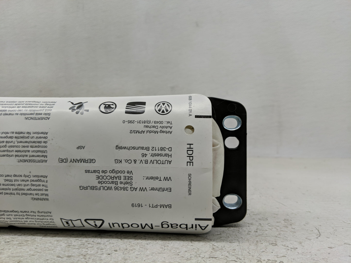 1999-2011 Volkswagen Jetta Air Bag Passenger Right Dashboard OEM P/N:1K0880204Q Fits OEM Used Auto Parts - Oemusedautoparts1