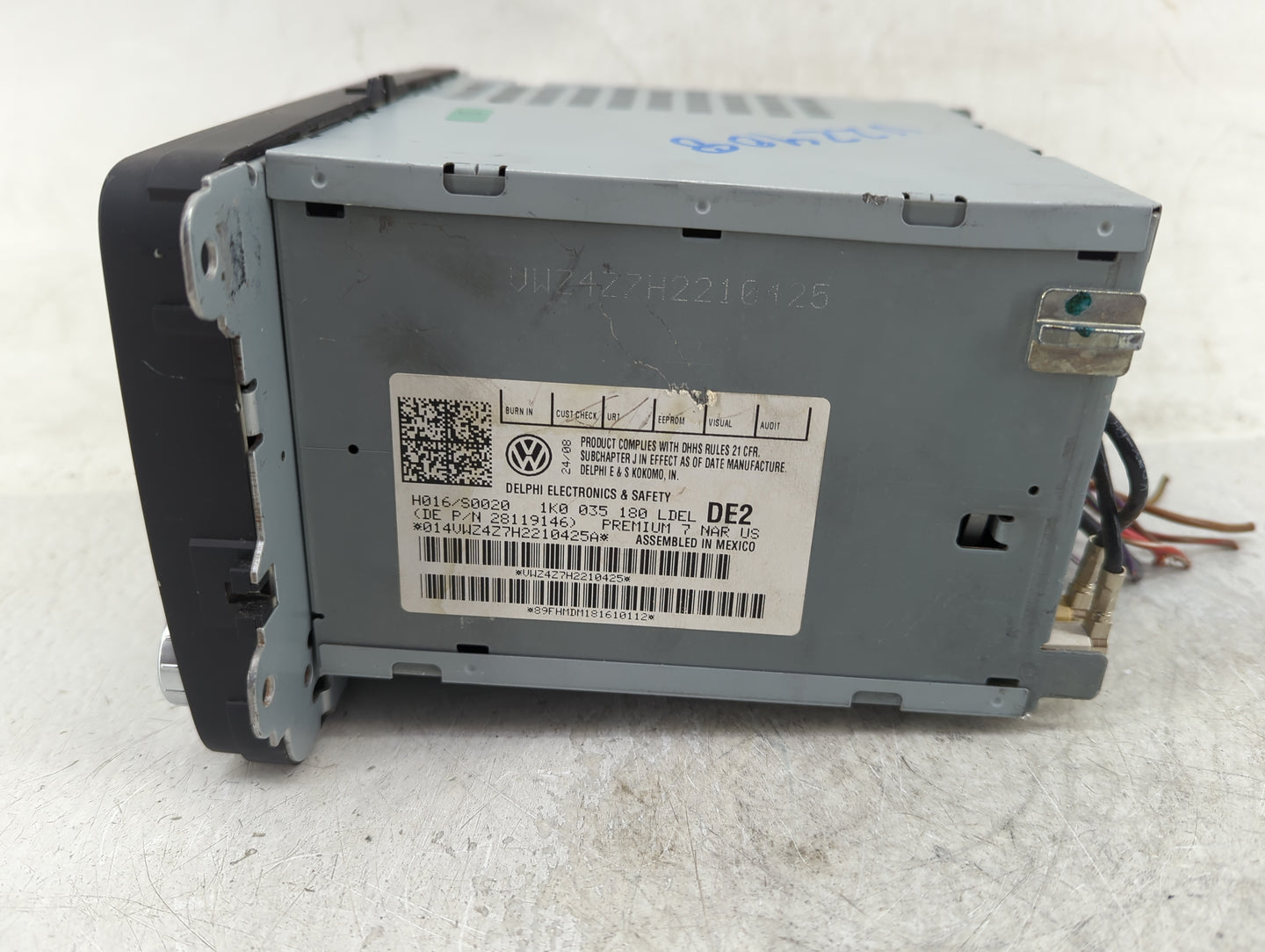 2006-2009 Volkswagen Jetta Radio AM FM Cd Player Receiver Replacement P/N:1K0 035 180 Fits Fits 2006 2007 2008 2009 OEM Used