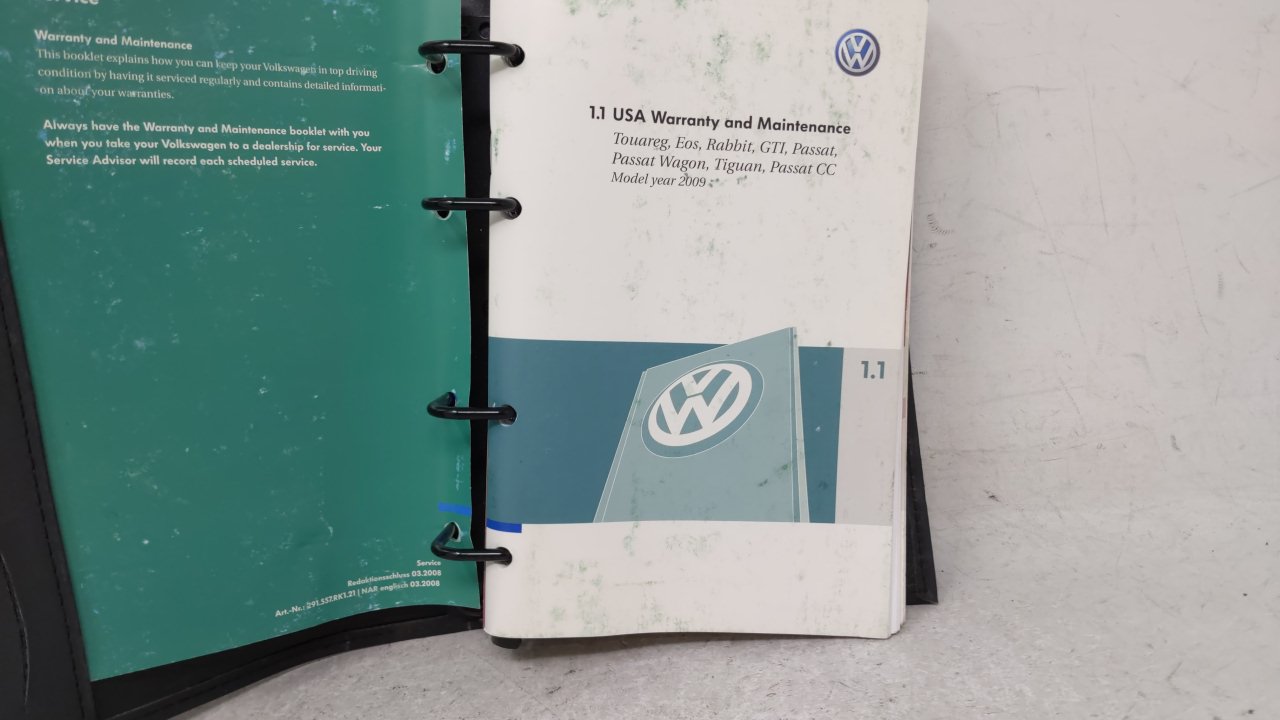 2009 Volkswagen Passat Owners Manual Book Guide OEM Used Auto Parts - Oemusedautoparts1.com