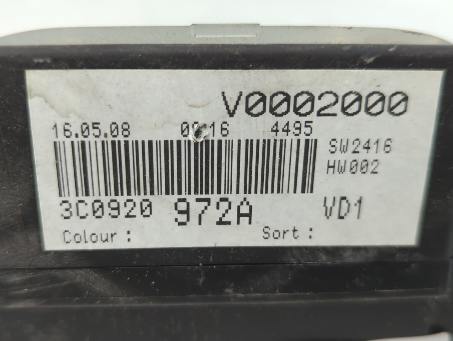 2009 Volkswagen Passat Instrument Cluster Speedometer Gauges P/N:3C0920 972A Fits OEM Used Auto Parts - Oemusedautoparts1.co