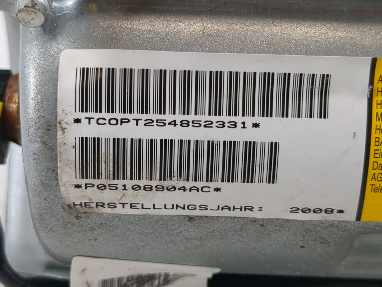 2009-2011 Volkswagen Routan Air Bag Passenger Right Dashboard OEM P/N:P05108904AC Fits Fits 2009 2010 2011 OEM Used Auto Par