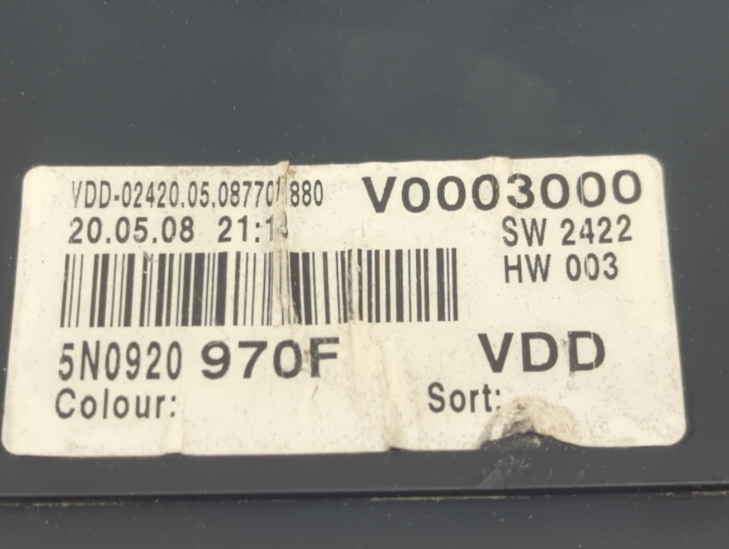 2009 Volkswagen Tiguan Instrument Cluster Speedometer Gauges P/N:5N0920970F V0003000 Fits OEM Used Auto Parts - Oemusedautop