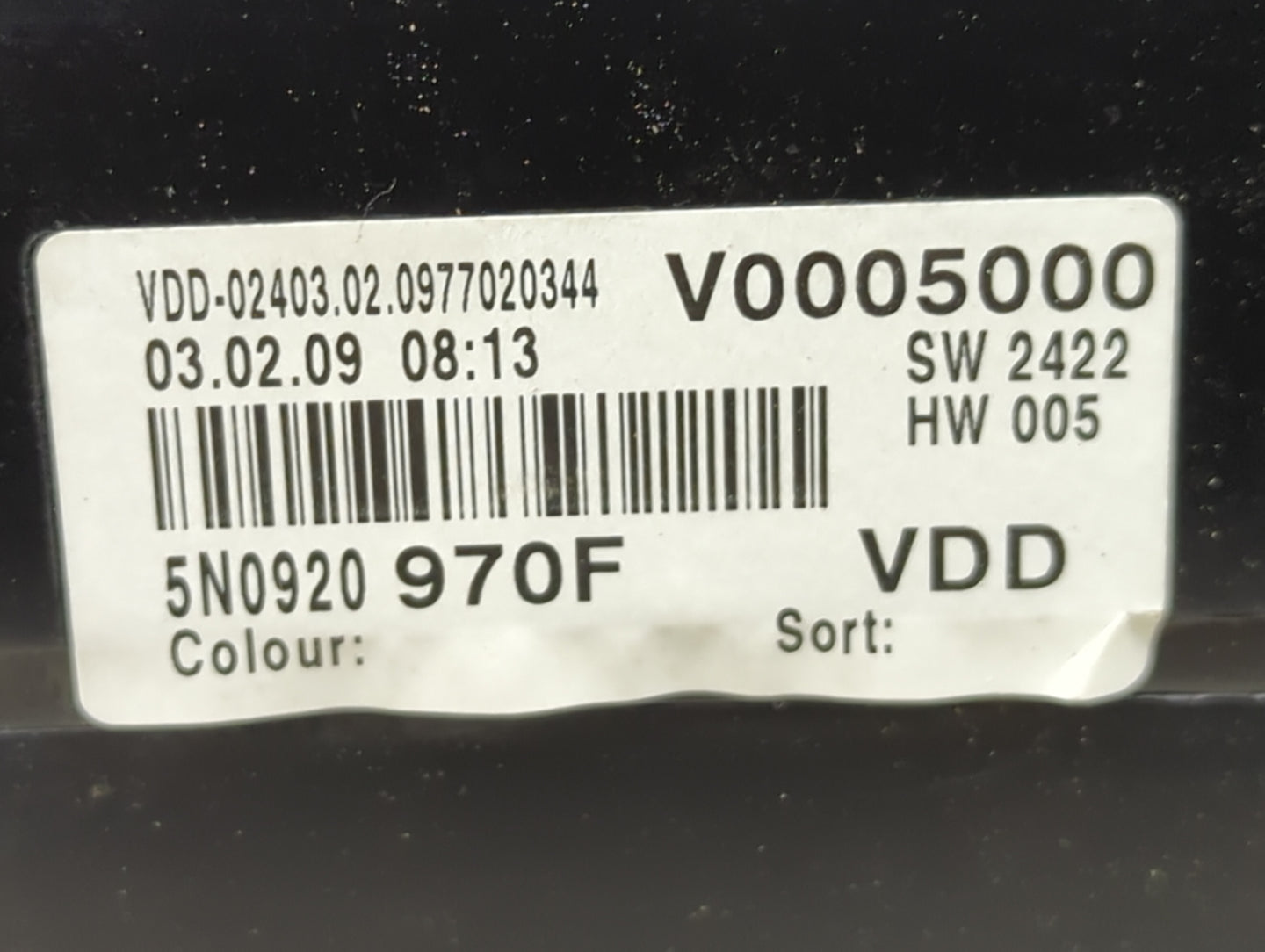 2009 Volkswagen Tiguan Instrument Cluster Speedometer Gauges P/N:5N0920970F V0005000 Miles: Fits OEM Used Auto Parts - Oemus