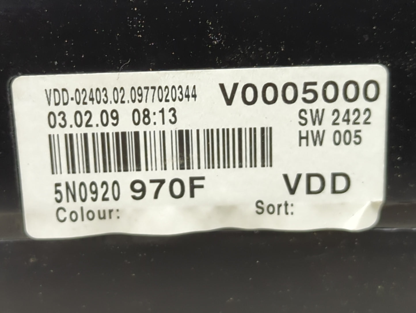2009 Volkswagen Tiguan Instrument Cluster Speedometer Gauges P/N:5N0920970F V0005000 Miles: Fits OEM Used Auto Parts - Oemus
