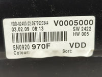2009 Volkswagen Tiguan Instrument Cluster Speedometer Gauges P/N:5N0920970F V0005000 Miles: Fits OEM Used Auto Parts - Oemus