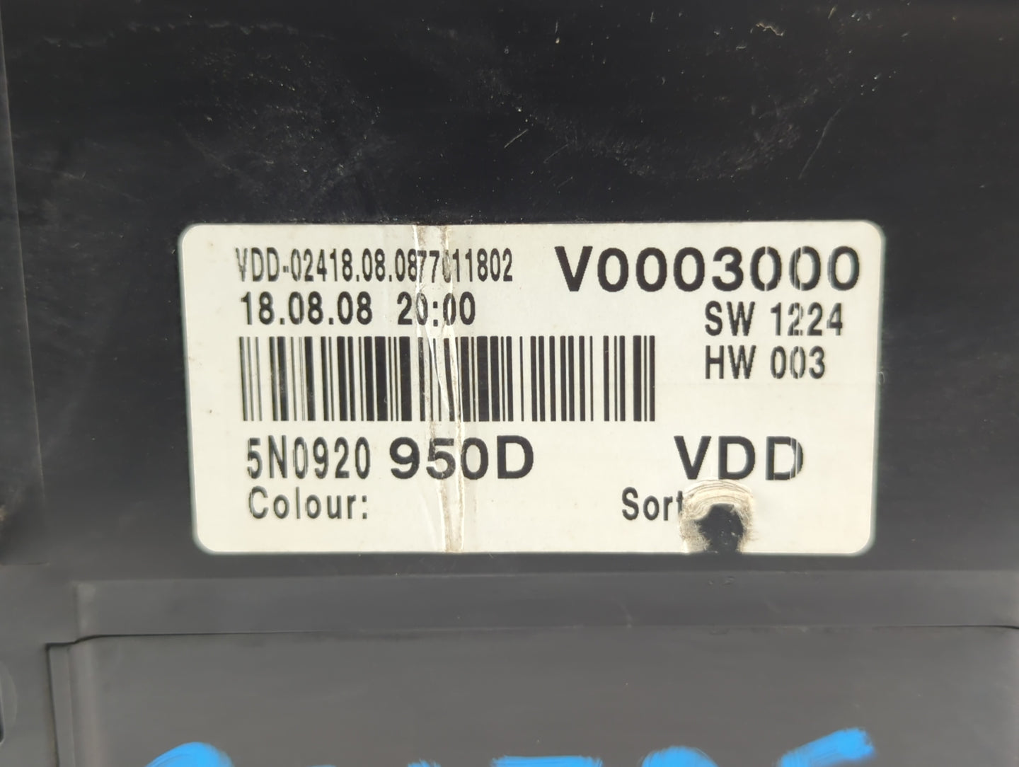 2009 Volkswagen Tiguan Instrument Cluster Speedometer Gauges P/N:5N0920950D Fits OEM Used Auto Parts - Oemusedautoparts1.com