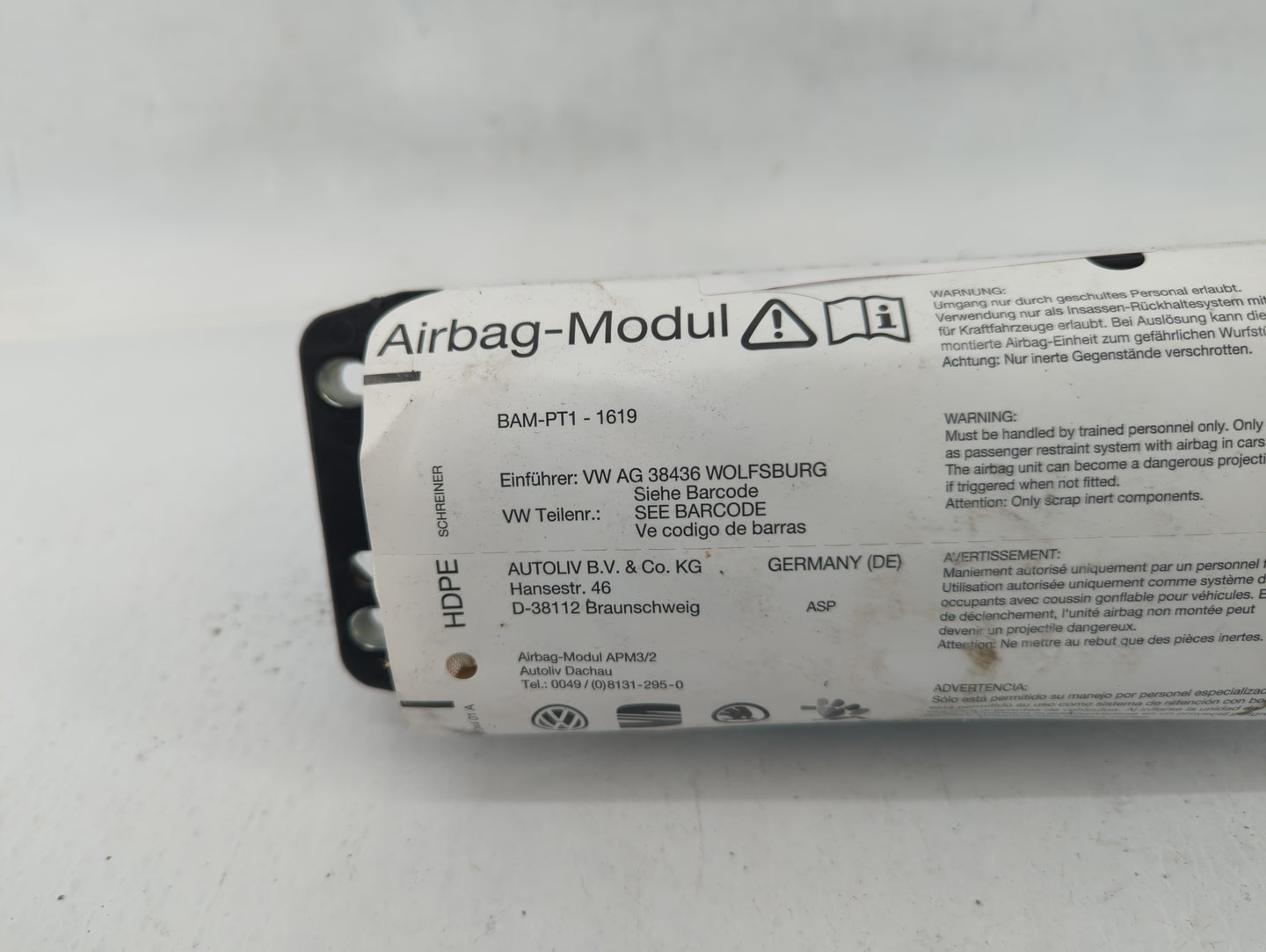 2009-2010 Volkswagen Tiguan Air Bag Passenger Right Dashboard Oem - Oemusedautoparts1.com