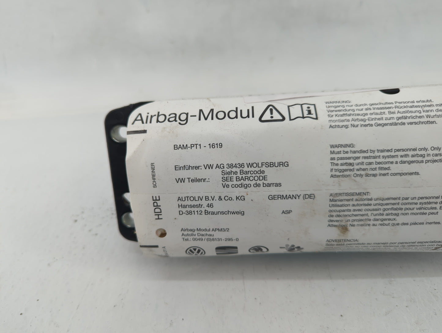 2009-2010 Volkswagen Tiguan Air Bag Passenger Right Dashboard Oem - Oemusedautoparts1.com