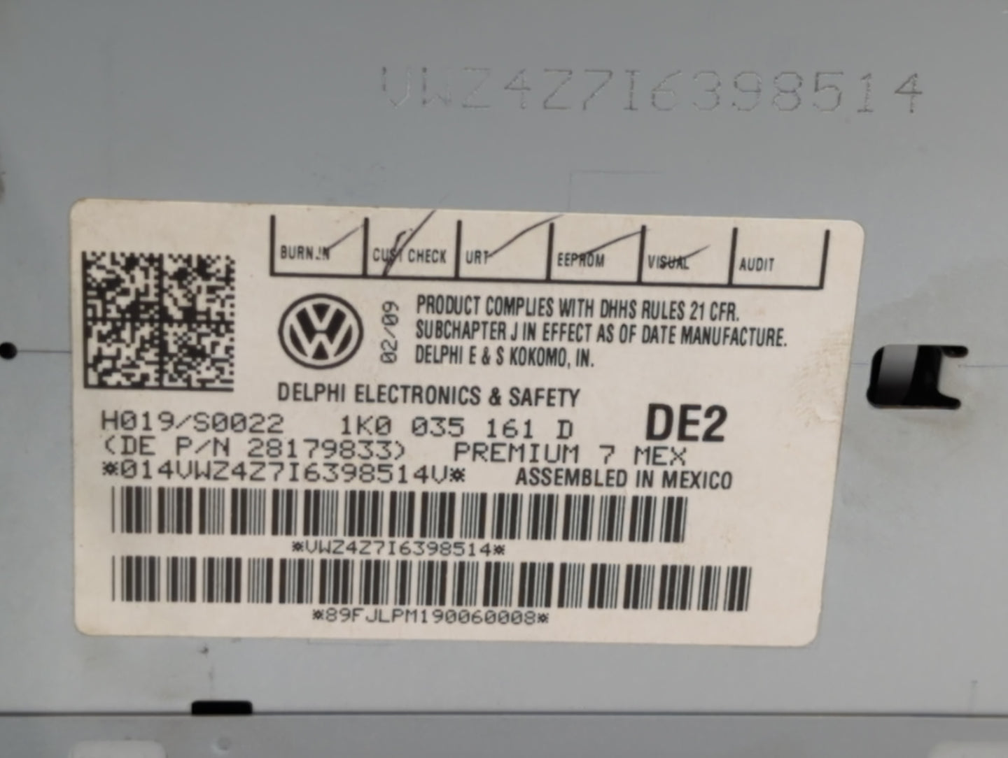 2009-2017 Volkswagen Tiguan Am Fm Cd Player Radio Receiver - Oemusedautoparts1.com
