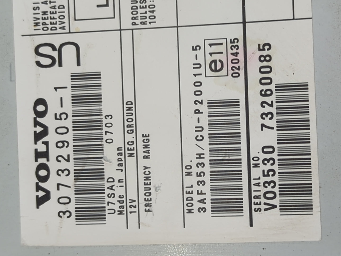 2009 Volvo S60 Information-gps-tv Control Module - Oemusedautoparts1.com